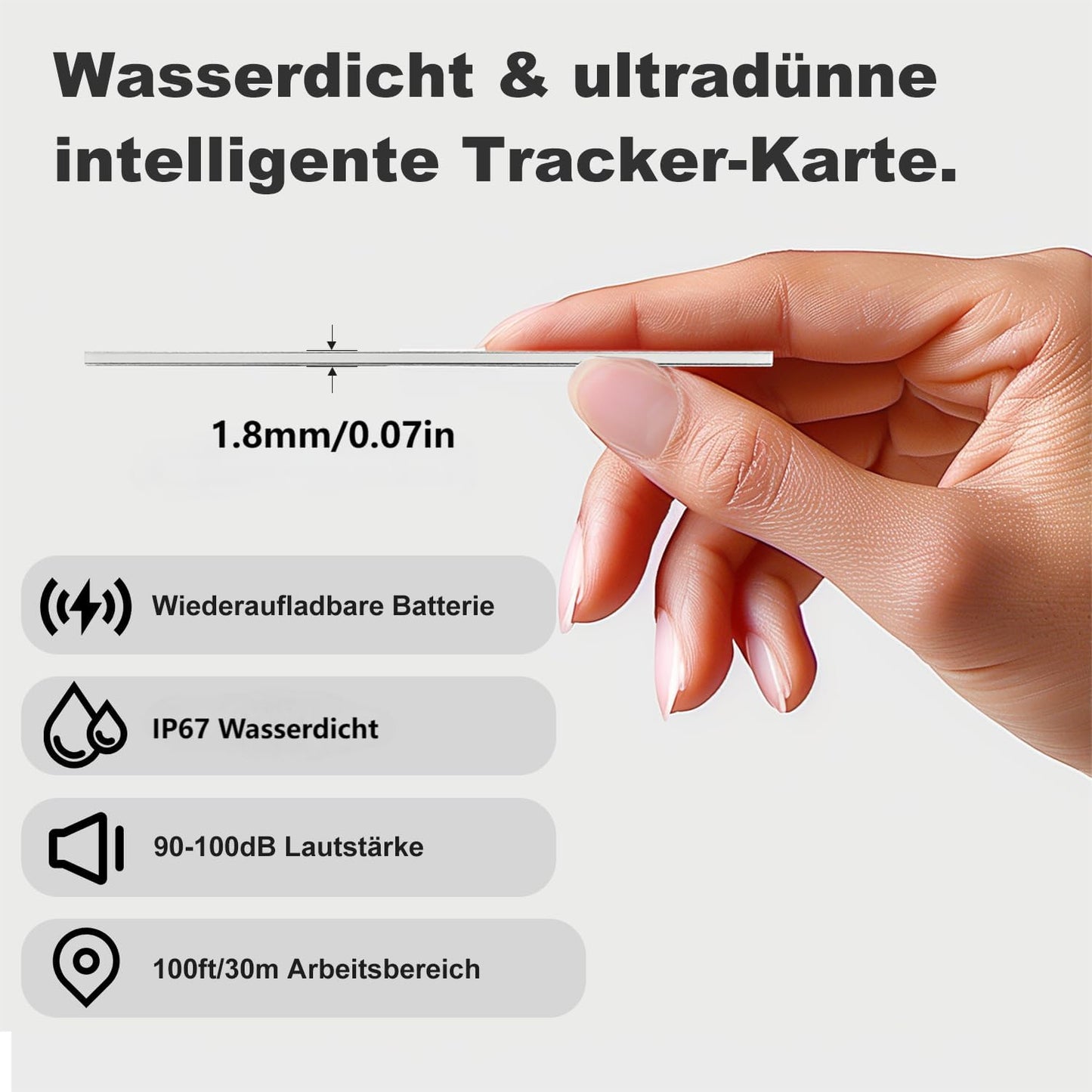VINGNUT Wallet Tracker Card, Smart Tag Compatible Avec Apple Find My(Ios Uniquement), Résistant À L'Eau Ip67,Localisateurs D'Objets Pour Portefeuilles, Clés, Valise, Sac, Bagages,1 Paquet