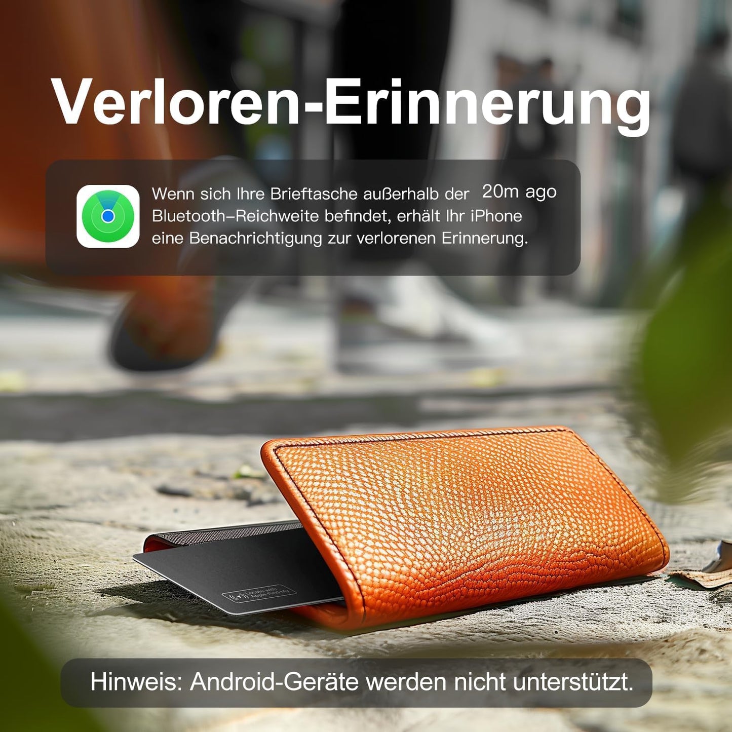 VINGNUT Wallet Tracker Card, Smart Tag Compatible Avec Apple Find My(Ios Uniquement), Résistant À L'Eau Ip67,Localisateurs D'Objets Pour Portefeuilles, Clés, Valise, Sac, Bagages,1 Paquet