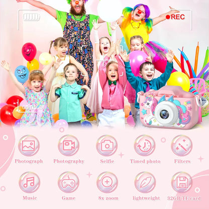 Children Camera 1080P HD Toddler Digital Video Camera 2.0-Inch Kids Camera with Silicone Cases Toys for Christmas Birthday Gifts