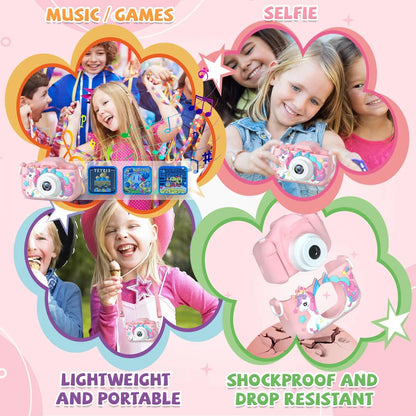 Children Camera 1080P HD Toddler Digital Video Camera 2.0-Inch Kids Camera with Silicone Cases Toys for Christmas Birthday Gifts