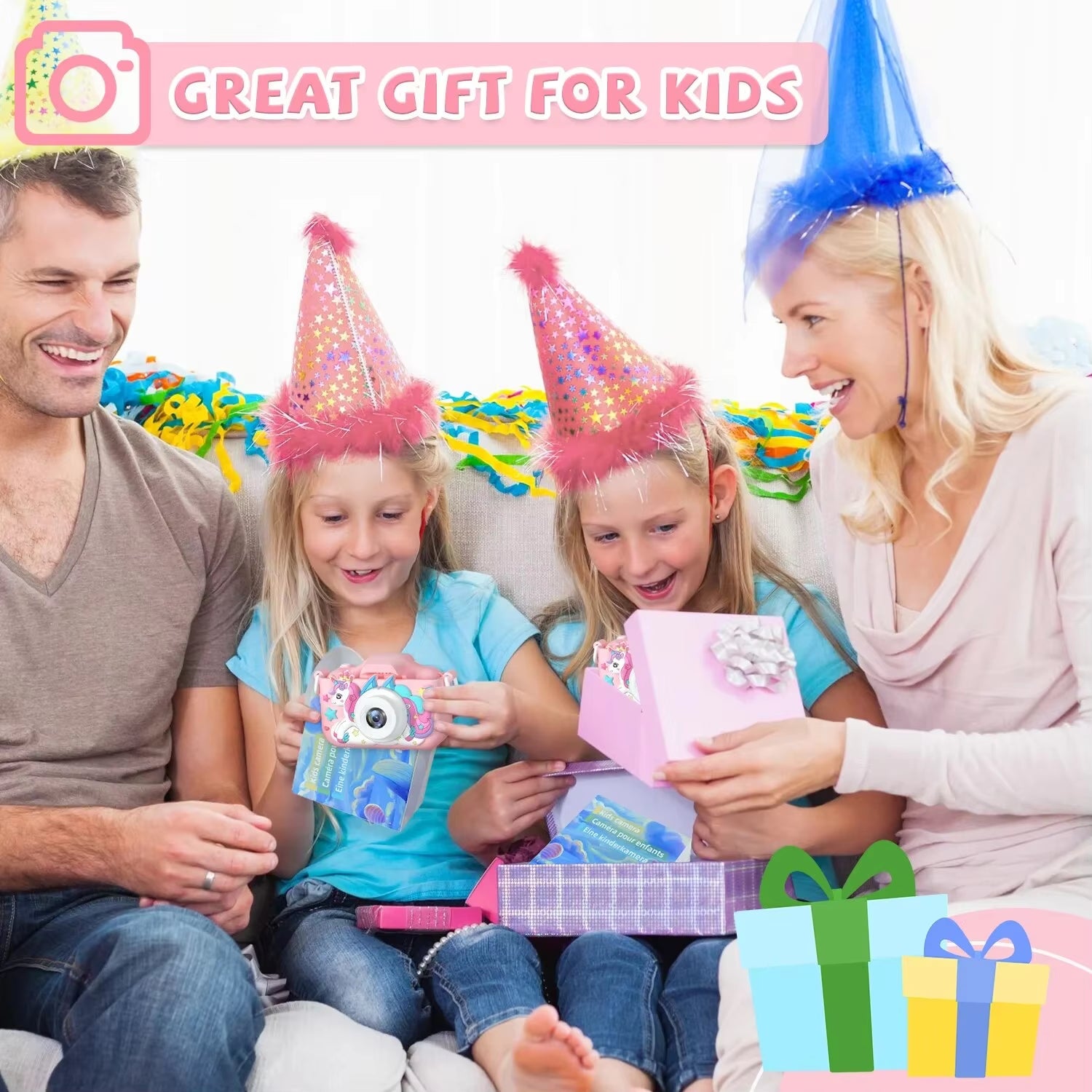 Children Camera 1080P HD Toddler Digital Video Camera 2.0-Inch Kids Camera with Silicone Cases Toys for Christmas Birthday Gifts