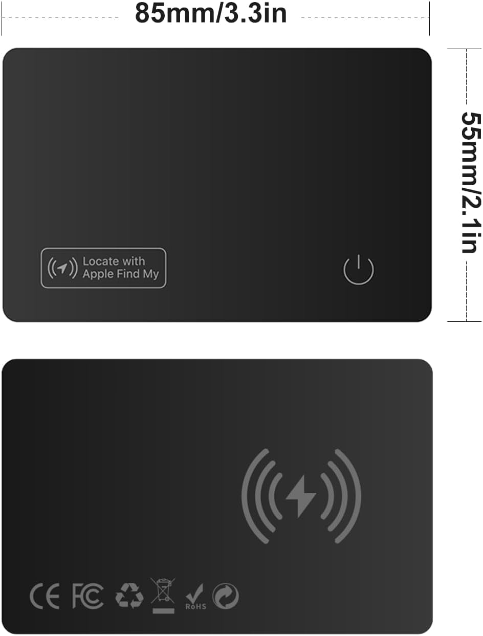 VINGNUT Wallet Tracker Card, Smart Tag Compatible Avec Apple Find My(Ios Uniquement), Résistant À L'Eau Ip67,Localisateurs D'Objets Pour Portefeuilles, Clés, Valise, Sac, Bagages,1 Paquet