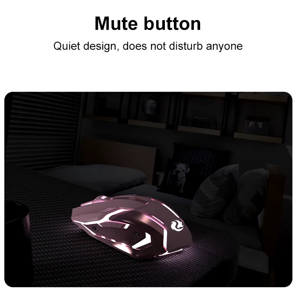Gaming Mouse Rechargeable 2.4Gwireless Bluetooth Mouse Mute Ergonomic Mouse for Computer Laptop LED Backlit Mice for IOS Android
